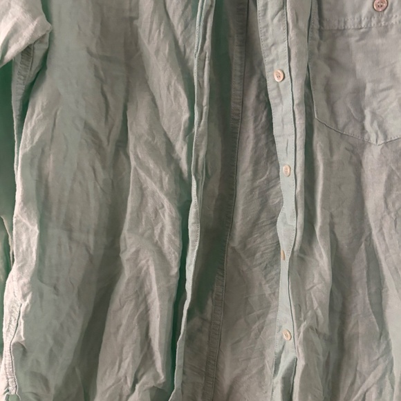 J. Crew Collared Long Sleeve Light Green Bottoned Down Shirt w/Pocket Size 8 - Picture 8 of 9